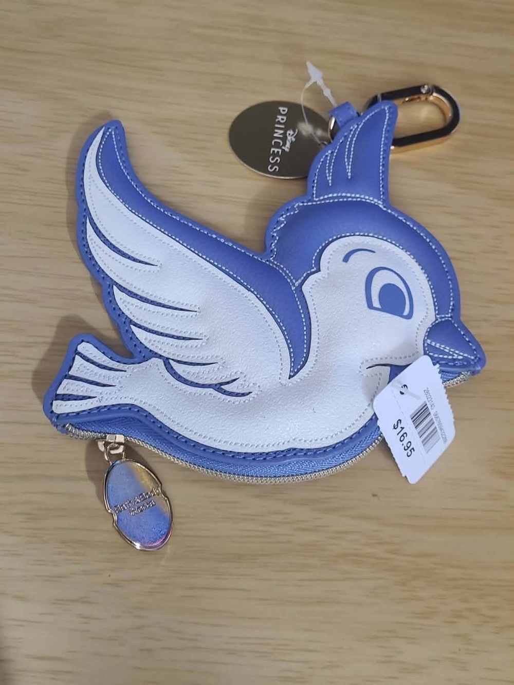 Disney Snow White Bath and Body Works Blue & White Bird Coin Purse with Clip NWT